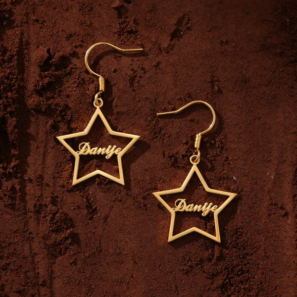 Personalized 925 Sterling Silver Custom Name Dangle Earrings for Women