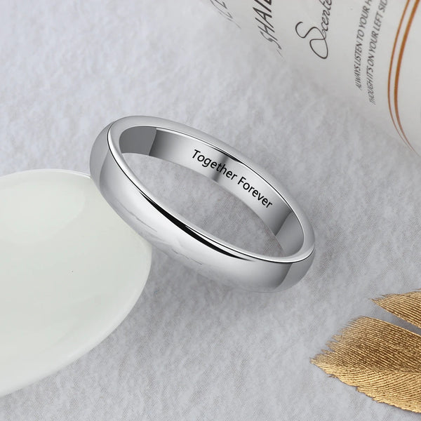 Classic style personalized promise rings for women engraved with name